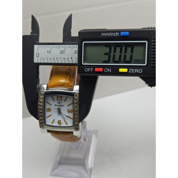 Lucien Piccard Swiss Quartz Tank Orange Crystal Bezel Womens Watch New Battery main image 4